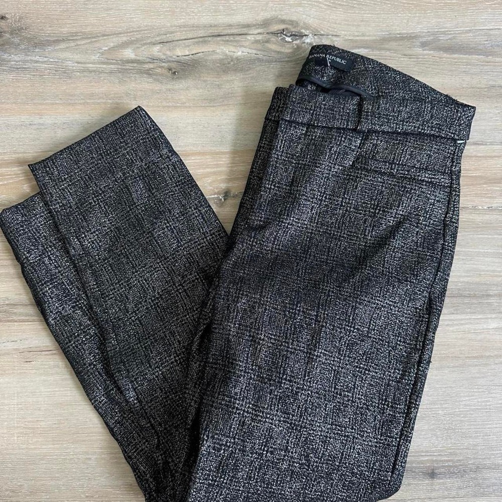 Banana Republic Sloan Trouser Black and Silver Size 4P